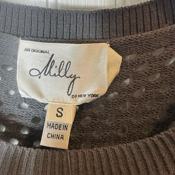 Milly Yulia Net Dress in Gray - Picture 3 of 8